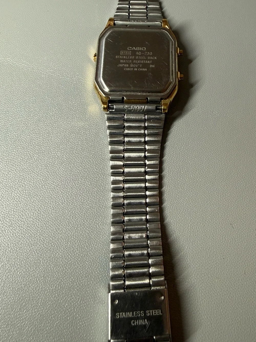 Casio Vintage AQ-230GA-9D Analog Digital Gold Tone Quartz Watch